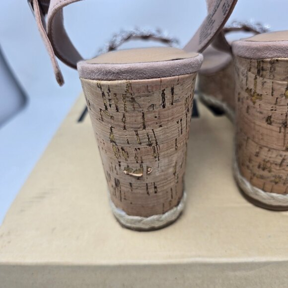 Madden NYC Womens Size 11 Braided Rhinestone Wedge Heel Strappy Sandals - Picture 7 of 16